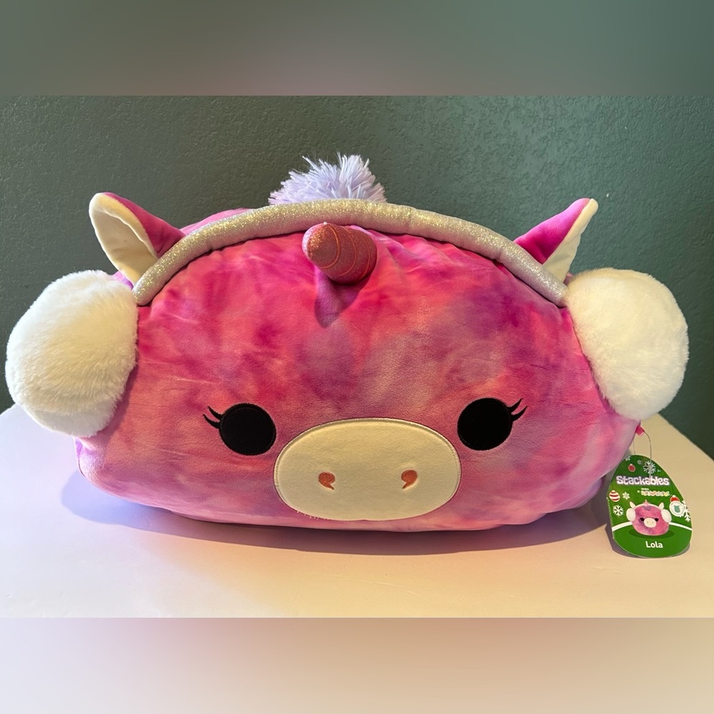 NWT Squishmallows 18” Lola Tie-Dye Unicorn Stackables 2023 Rare
